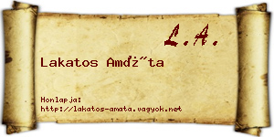 Lakatos Amáta névjegykártya